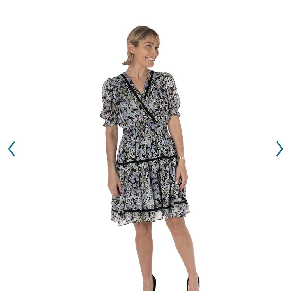 Taylor dress wrap front puff sleeve